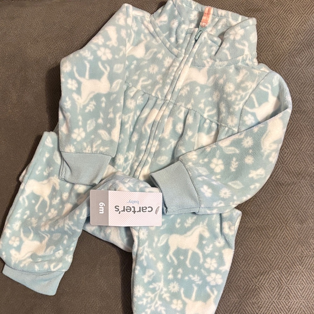 NWT Carter's Light Blue Fleece Baby Onesie